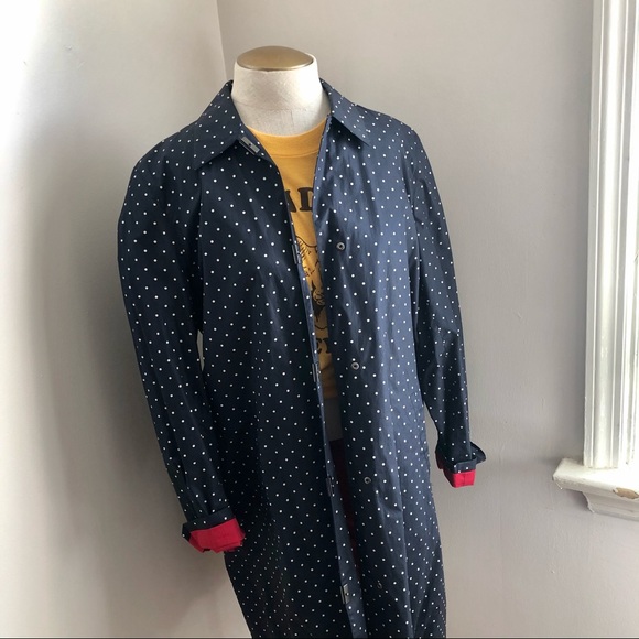 Lauren Ralph Lauren Navy Polka Dot Rain Coat - Picture 13 of 13